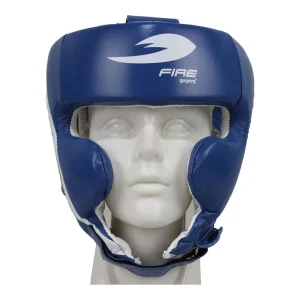 Careta de pómulos Fire Sports de piel con protección Azul
