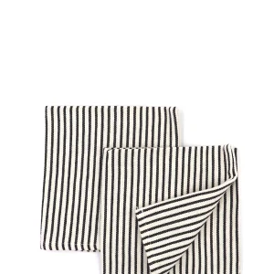 Servilleta loneta estribera blanco y negro (pack de 2)