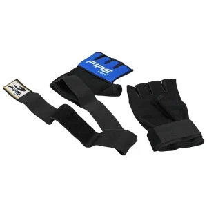 Par de Guantes de Gel con vendaje Fire Sports para box y artes marciales Azul/Negro