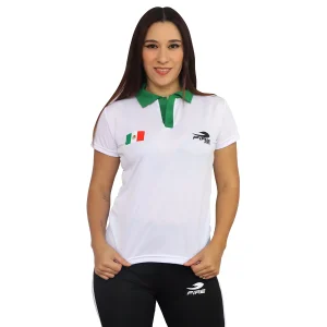Playera tipo polo Fire Sports femenil con manga corta blanco