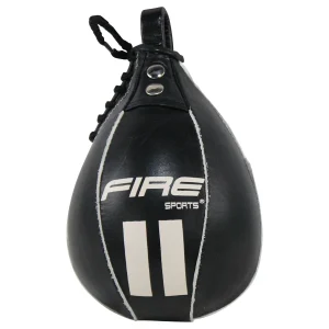 Pera fija boxeo Fire Sports piel para tablero Negro/Rojo extra chica