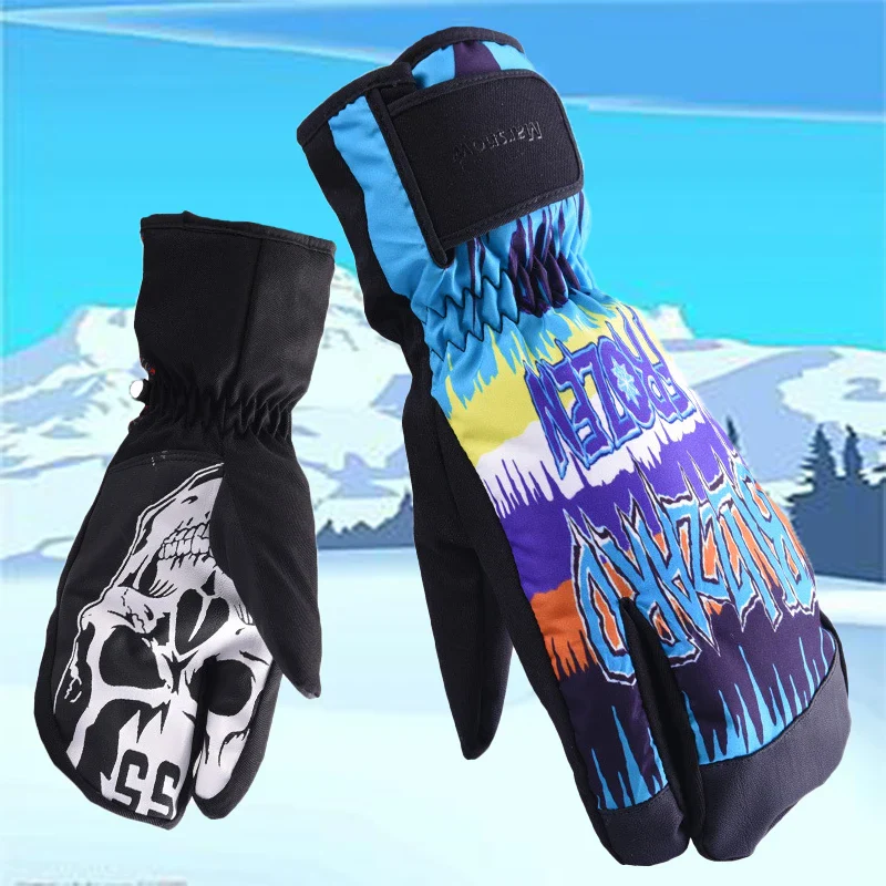 Ski Gloves New Winter Warm Outdoor Sports Windproof Waterproof Men Women Guantes Skiing Cycling Mountaineering Snowboard Mittens - Imagen 2