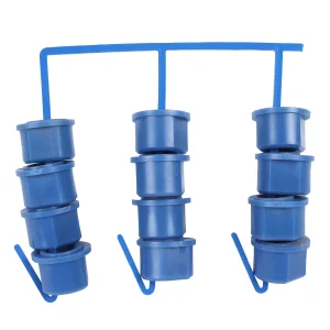 Bujes o Tapones para horquillas de bote remo (bushing set) Set de 12 piezas Azul