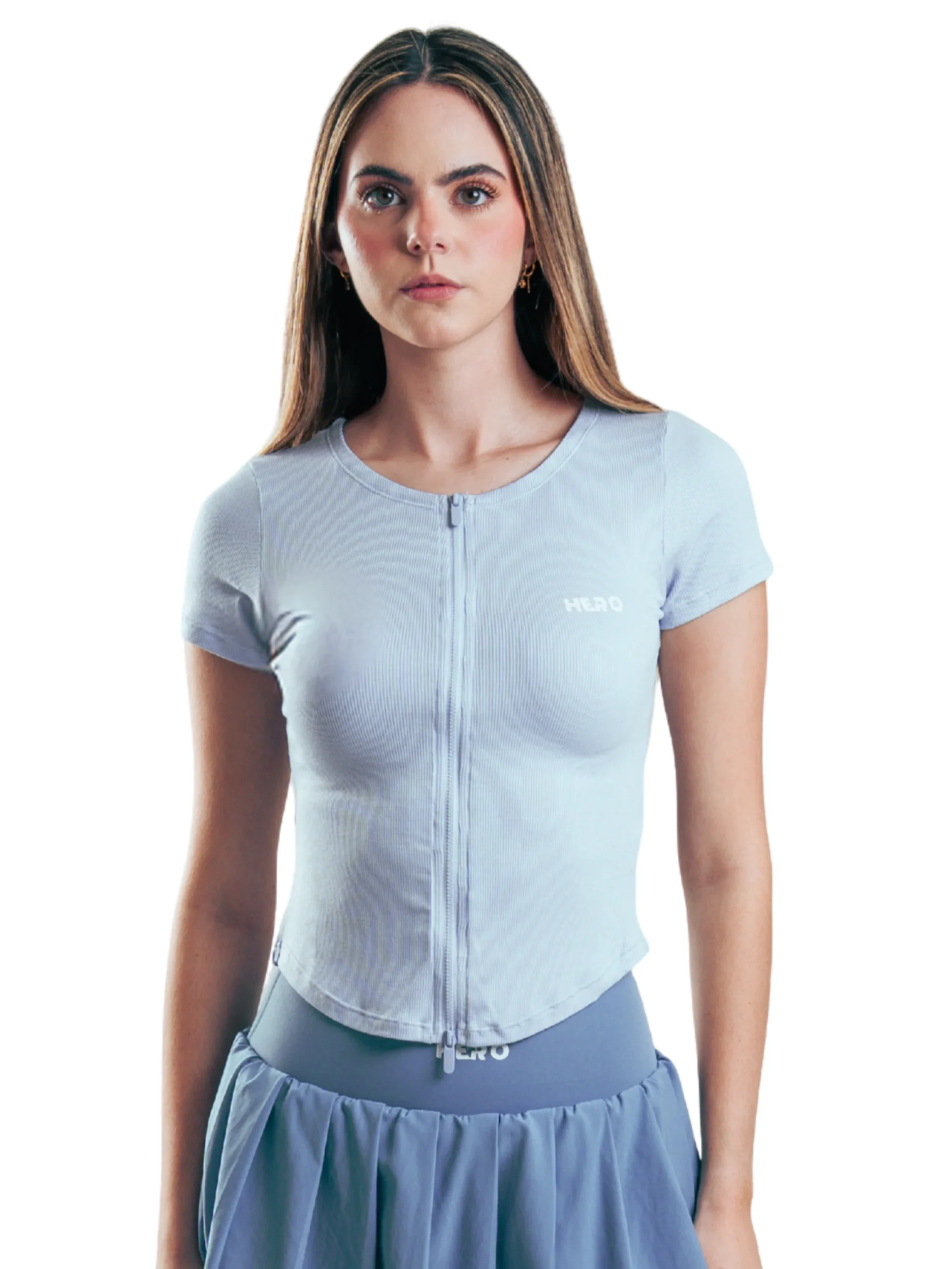 YOGA ZIP TOP HERO AZUL BEBE - Imagen 2